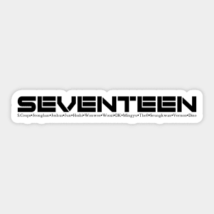 Seventeen Kpop Merch Minimalist Aesthetic Design Sticker